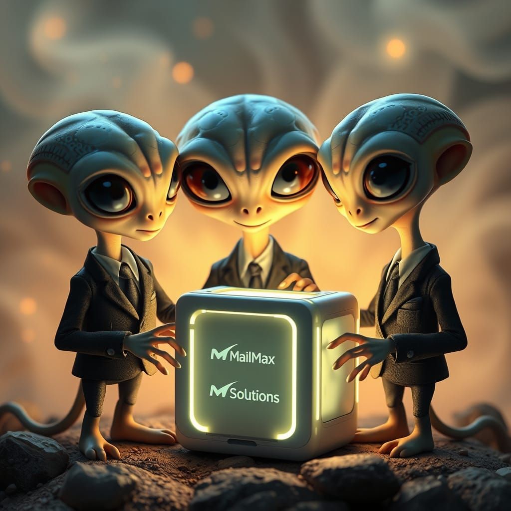 Cute Aliens in Whimsical Business Scene