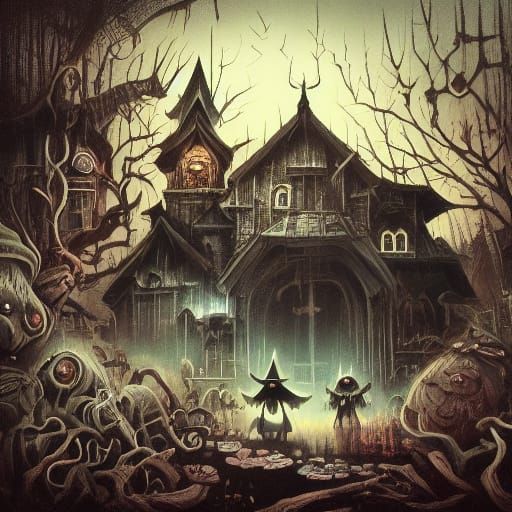 Surreal Figures in a Dreamlike Misty World