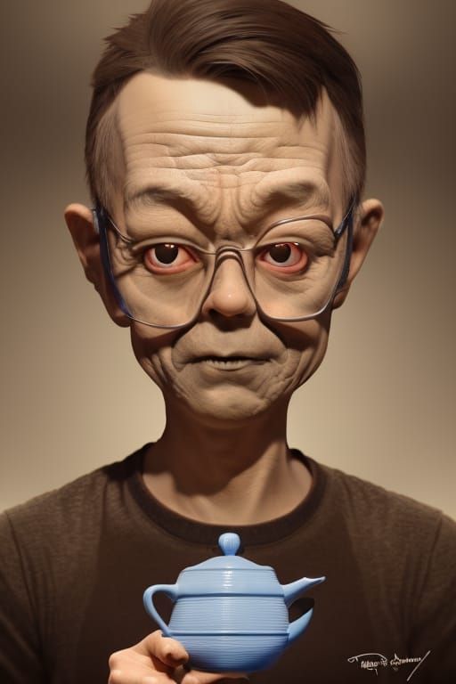 Whimsical Teapot Golem Train: Animated Movie Concept Art