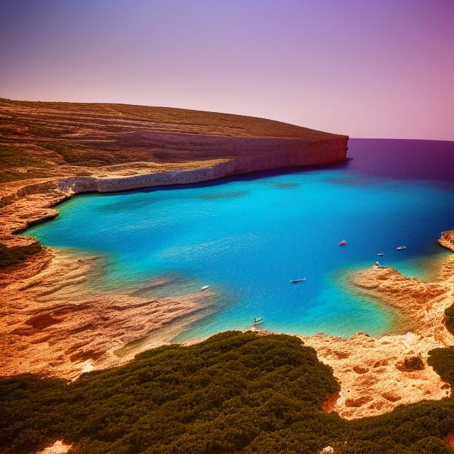 Comino Island, Malta: Detailed Matte Painting in 8K