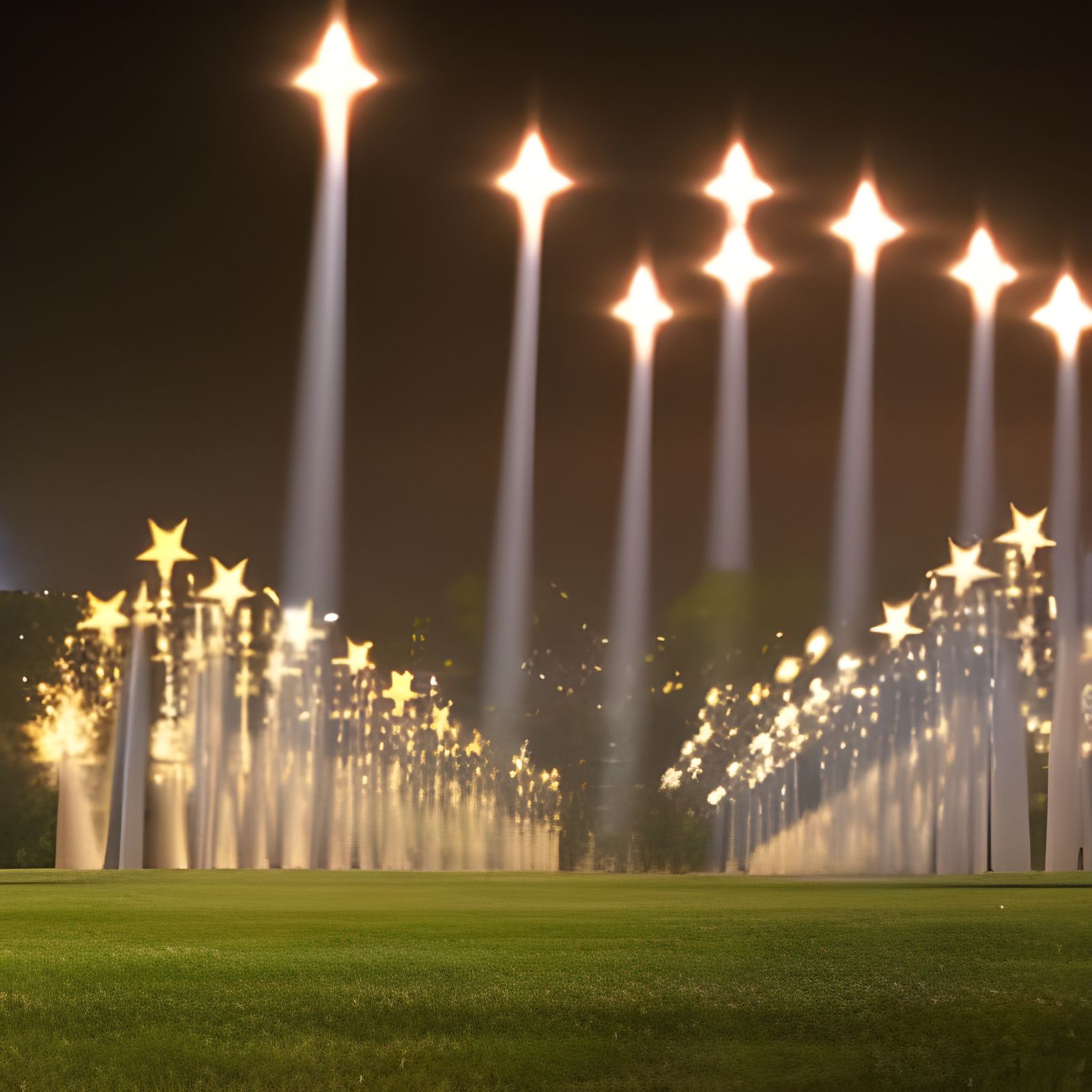 Arlington Cemetery Starry Night in Oil on Canvas