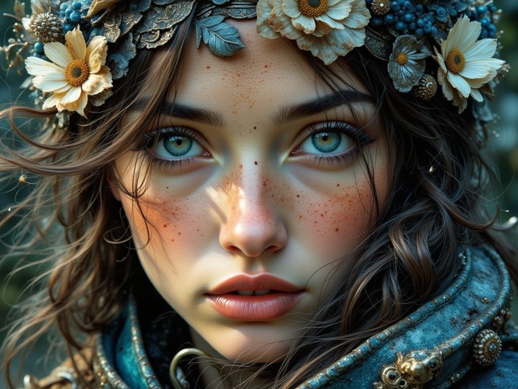 Fantasy Warrior and Priestess in Dynamic Lomography Scene