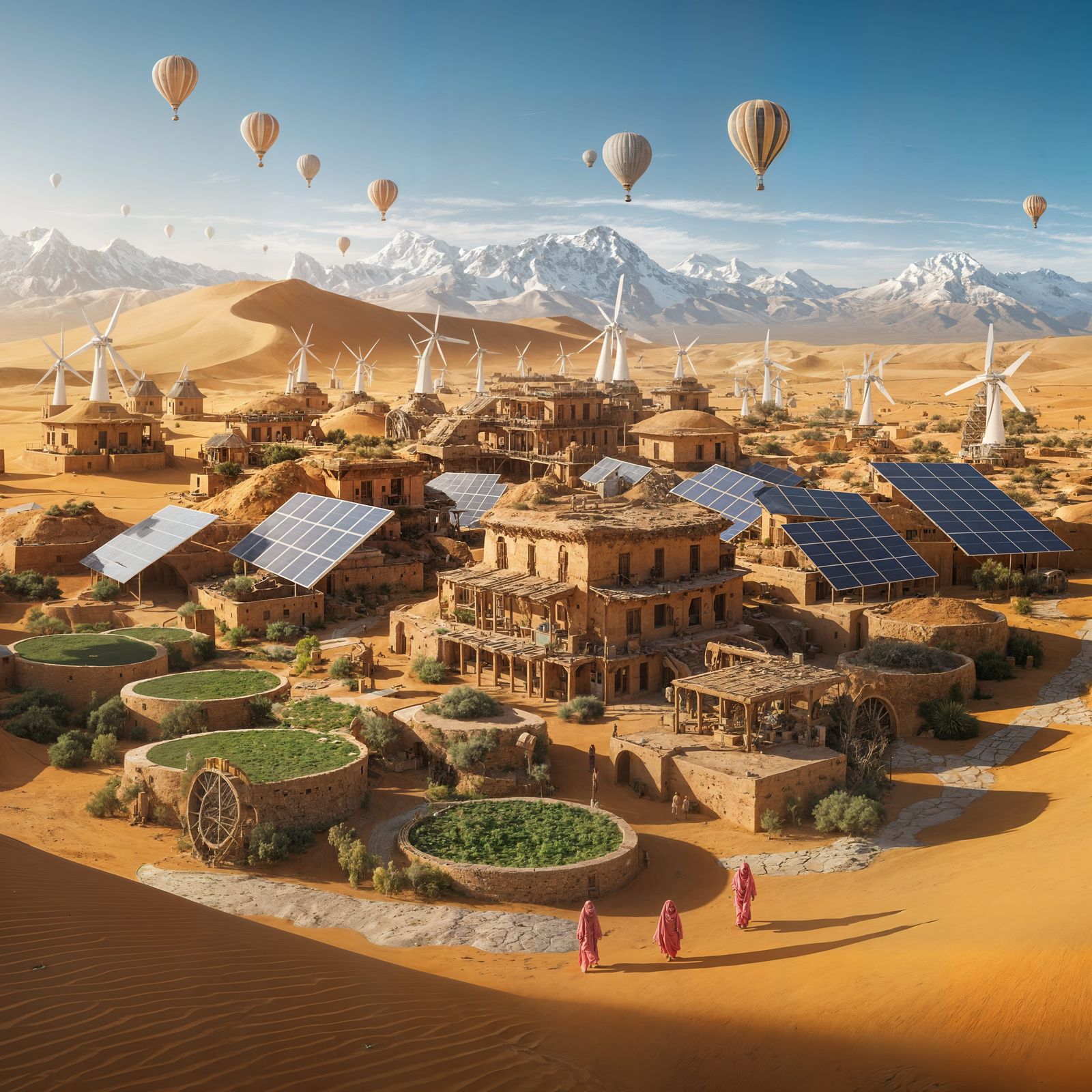 Solar Punk Oasis Thrives in Sahara Desert