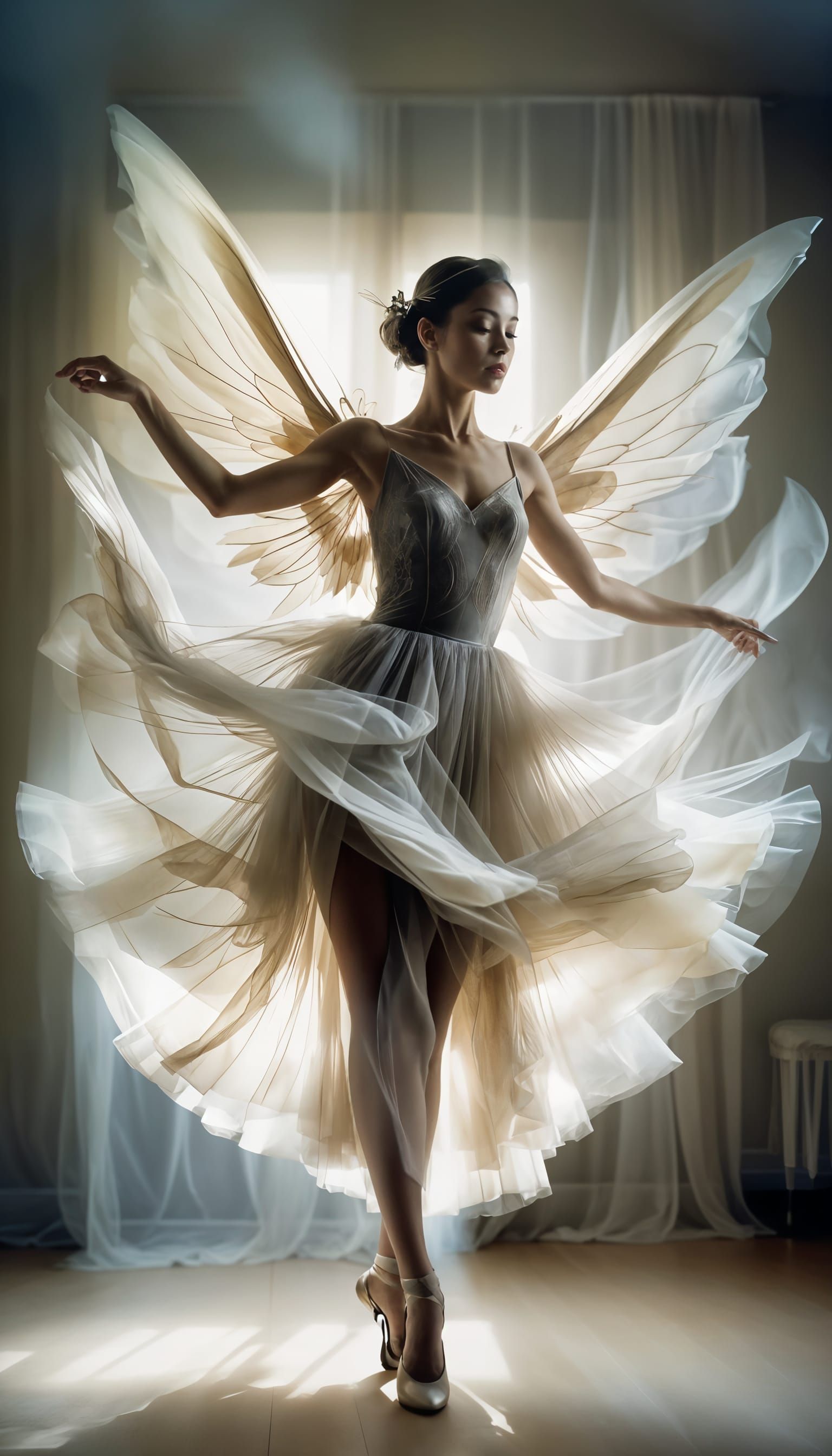 Dreamy Tulle Dancer in Soft Colors, Vintage Photograph