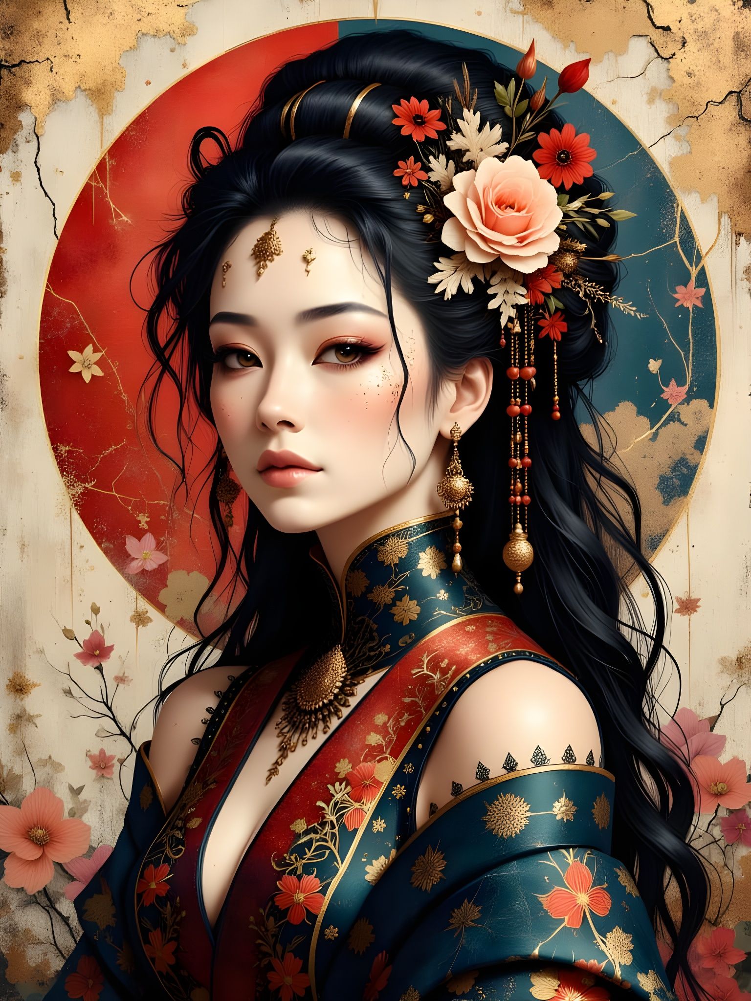 Glamorous Asian Geisha Punk Goddess
