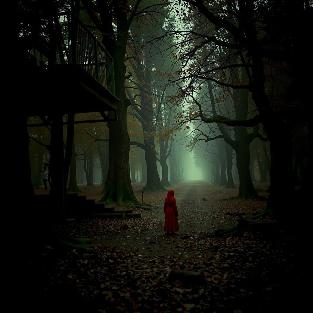 Abstract Swirling Shapes in Vibrant Red Tones