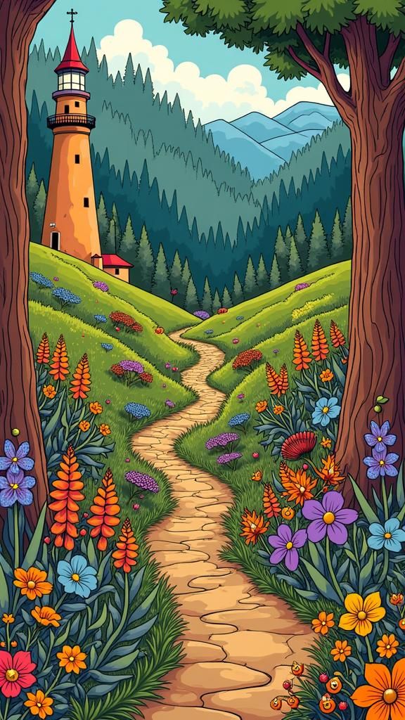 Vibrant Pop Art Illustration in Children's Book Style