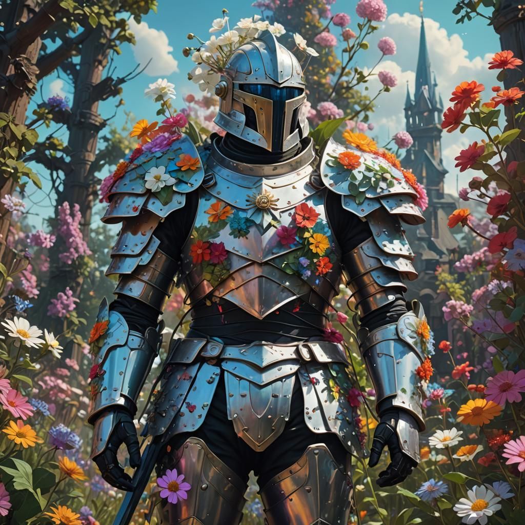 Flower Knight in Armor Digital Painting