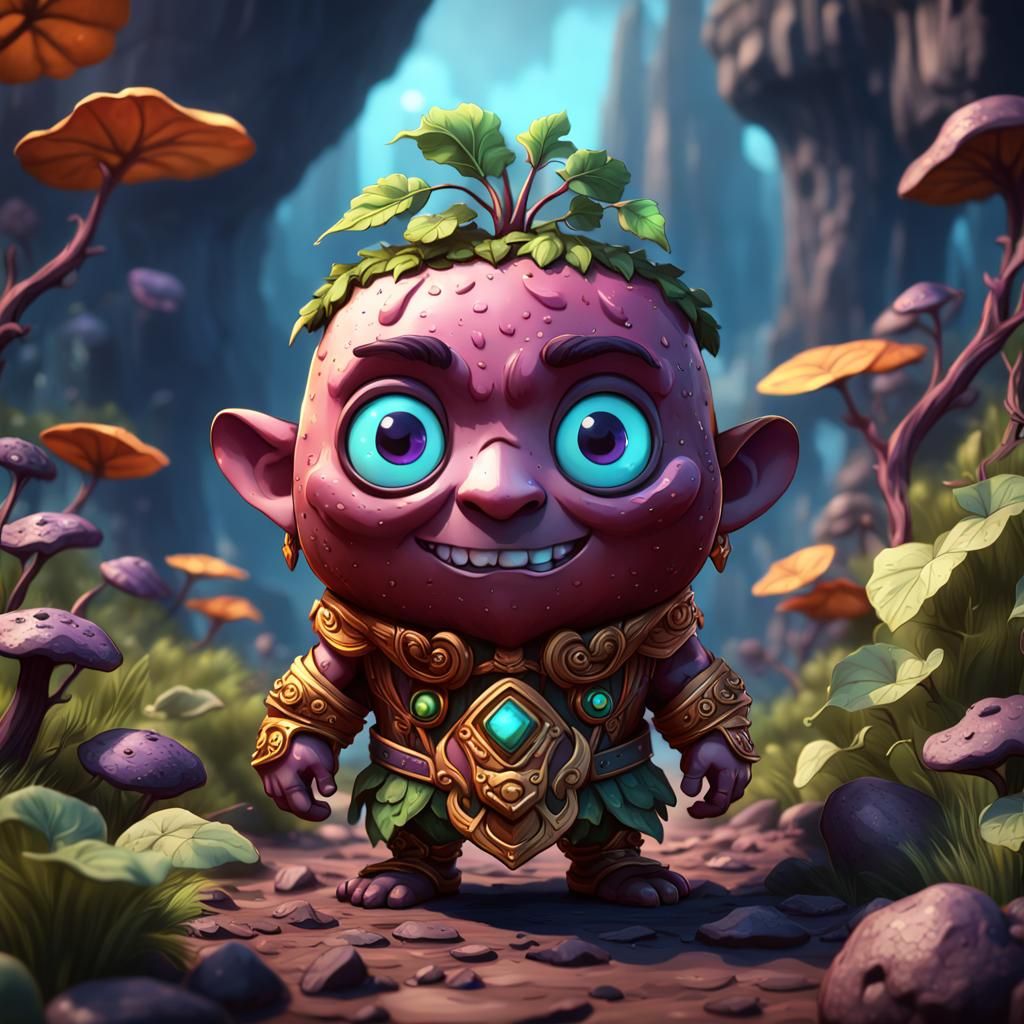 Chibi sweet potato with eyes