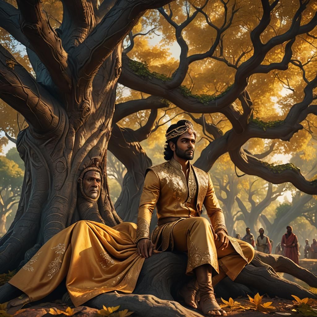Fantastical Indian Prince in Golden Light