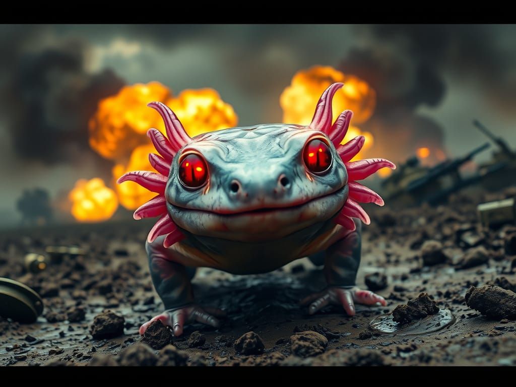 Axolotl Charges Across War-Torn Battlefield in Cinematic Fil...