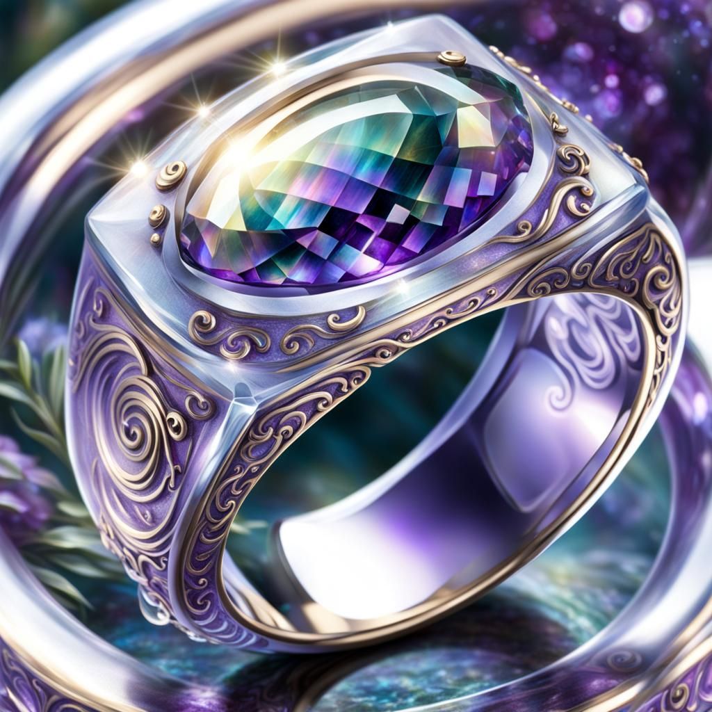 Cosmic amethyst ring