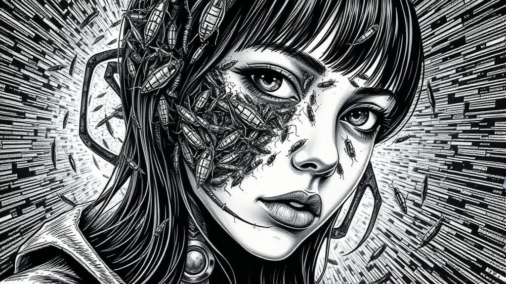 Melting Face: Junji Ito Inspired Digital Horror