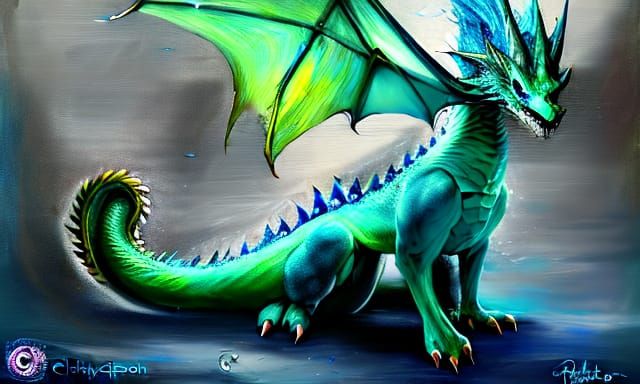 Icy Dragon in Dark Fantasy Style