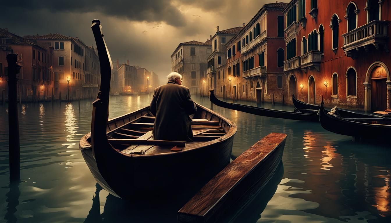 Rainy Night in Venice: A Detailed Matte Painting