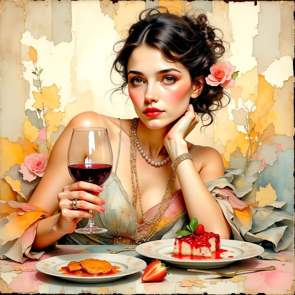 Abstract Silken Robes in Neurographic Art Style