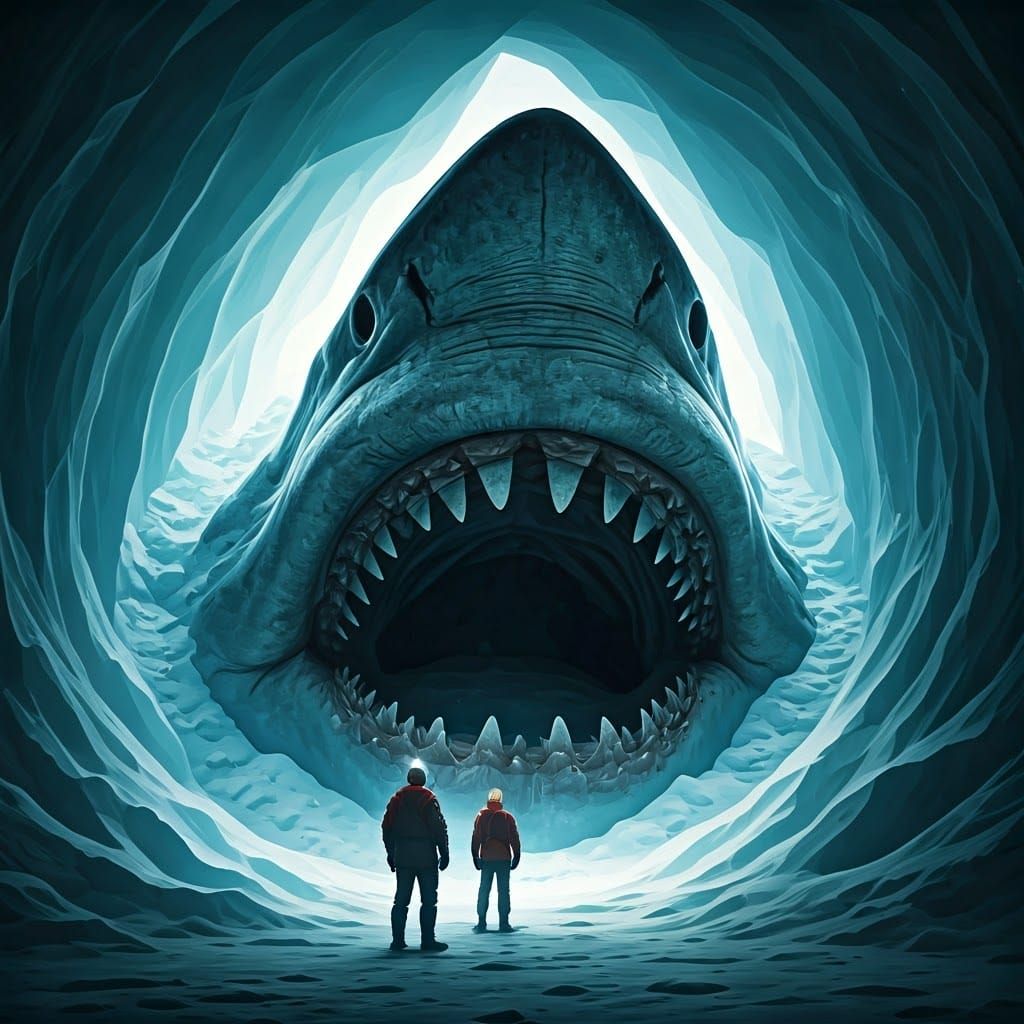 Megalodon Shark Head Unearthed in Glacial Ice, Frozen in Tim...