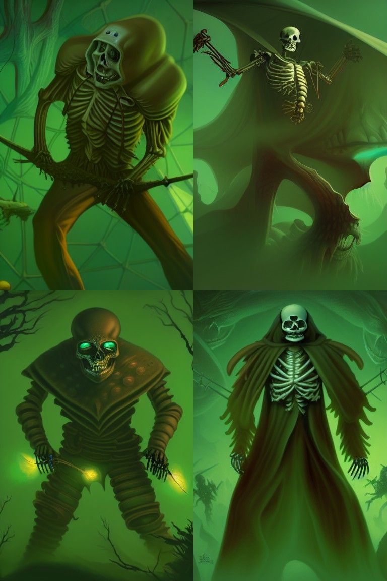 Amoeba Skeleton and D&D Plasmoid, Hyperrealistic 8k Masterpi...