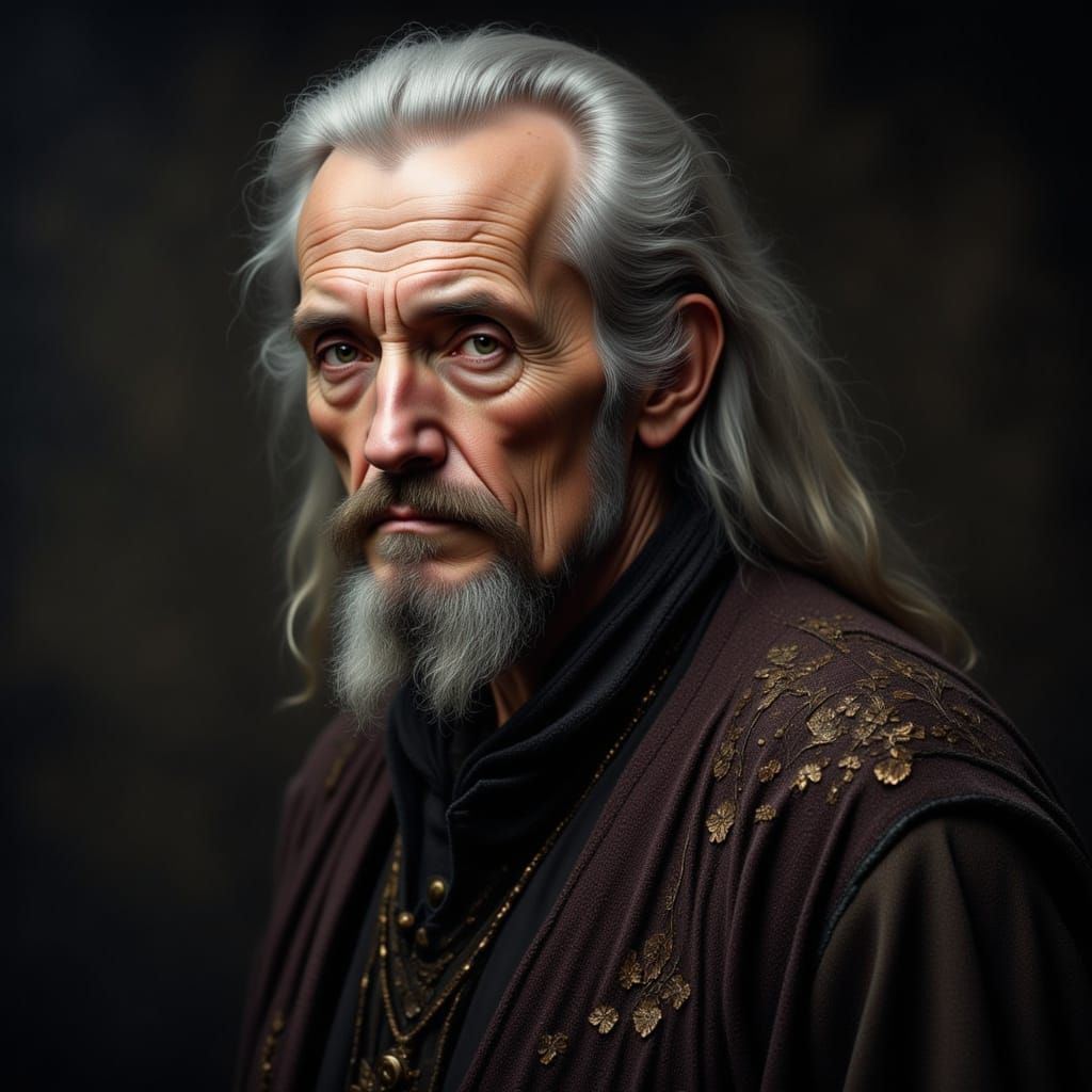 Extremely Old Man Close-up Portrait