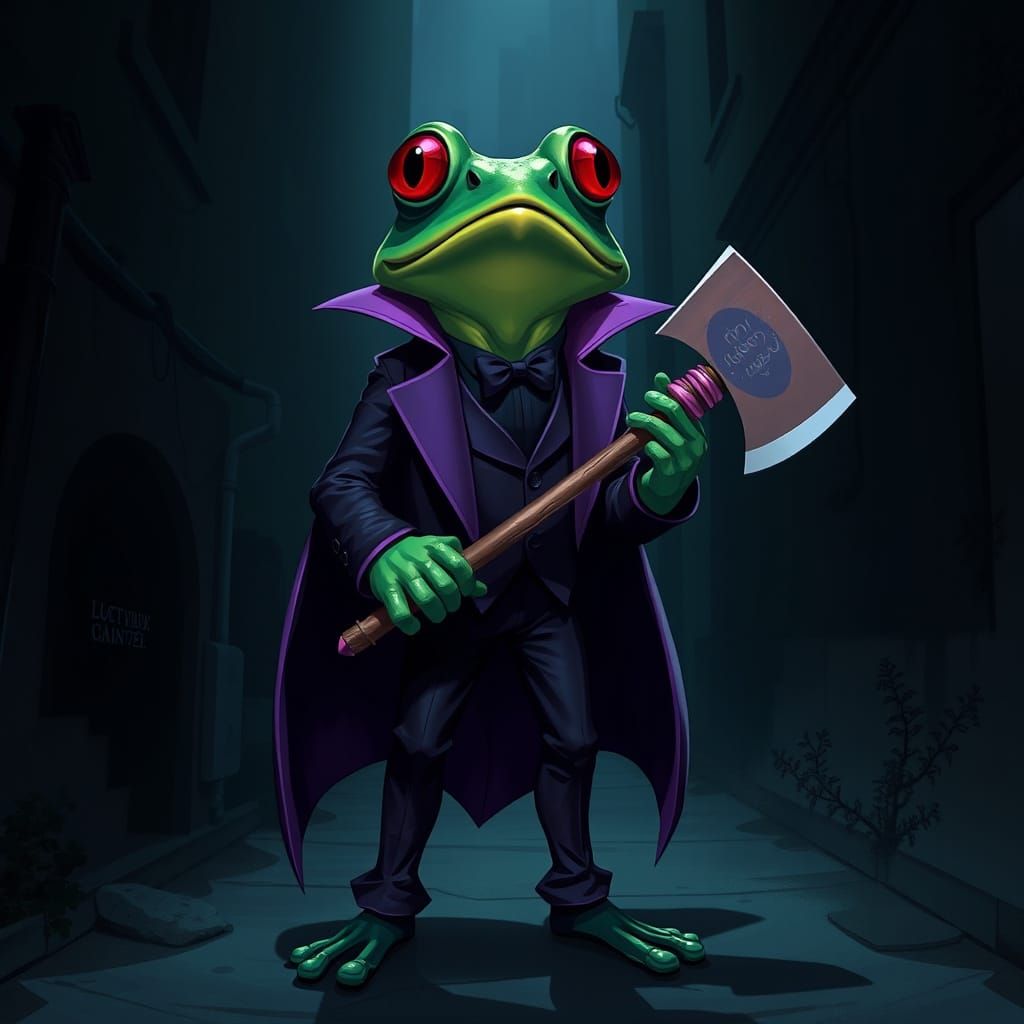 Frog Villain in Alley with Lollipop Axe