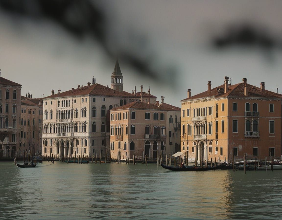 Venice Seaside View with Misty Golden Light