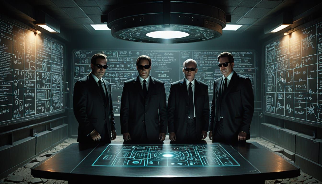 Men in Black Guard Alien Artifact Chamber