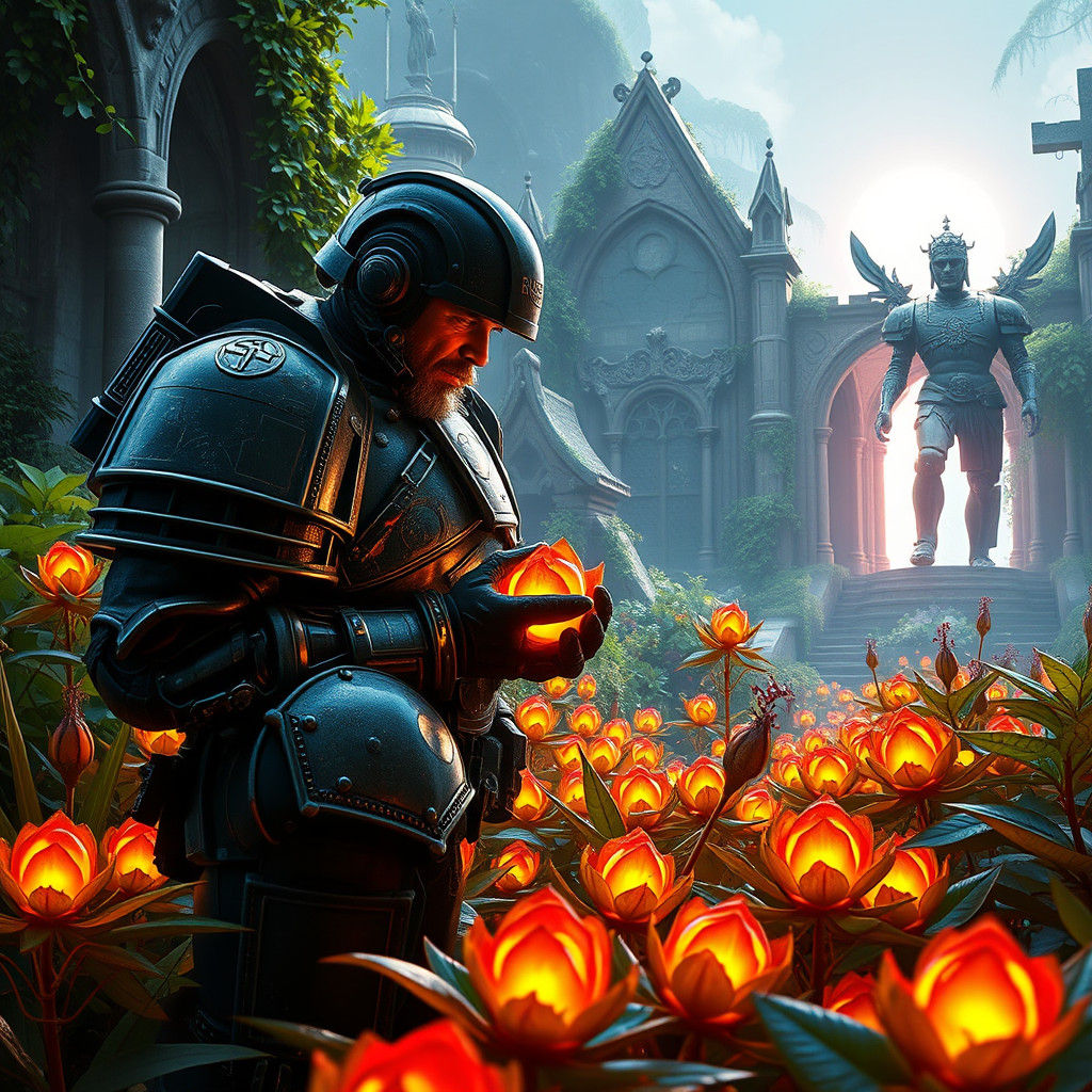 Space Marine's Garden: Warhammer Meets Dreamlike Fantasy
