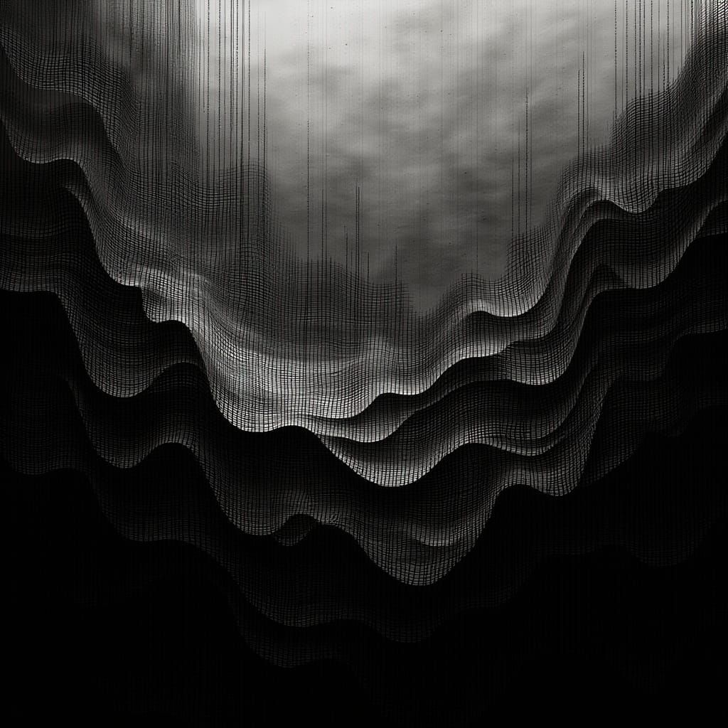 Sound Wave Automata in Abstract Expressionist Style