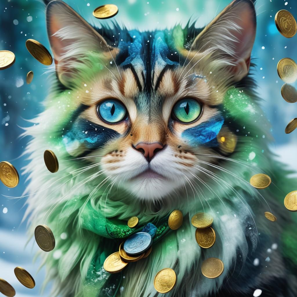 Magical Chimera Cat Druid in Baroque Style