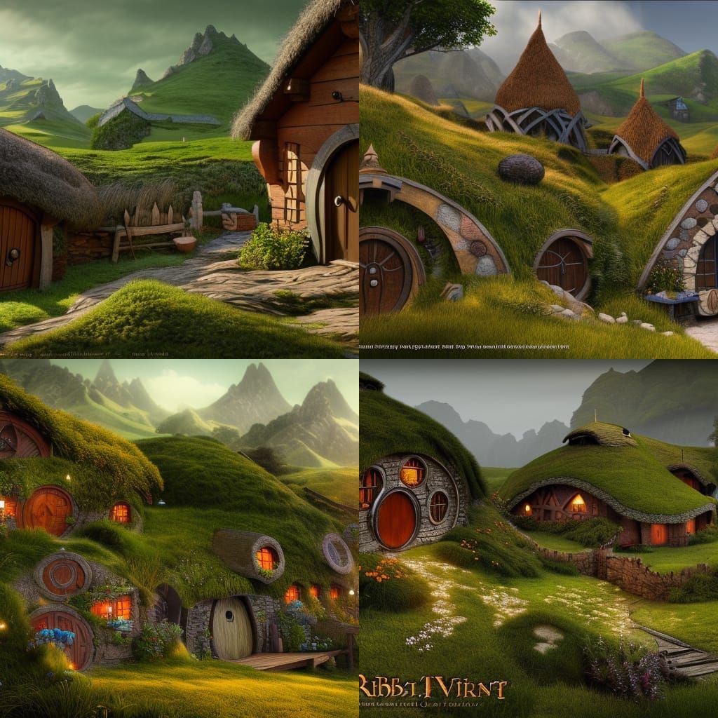 Picturesque Hobbit Village by the Sea