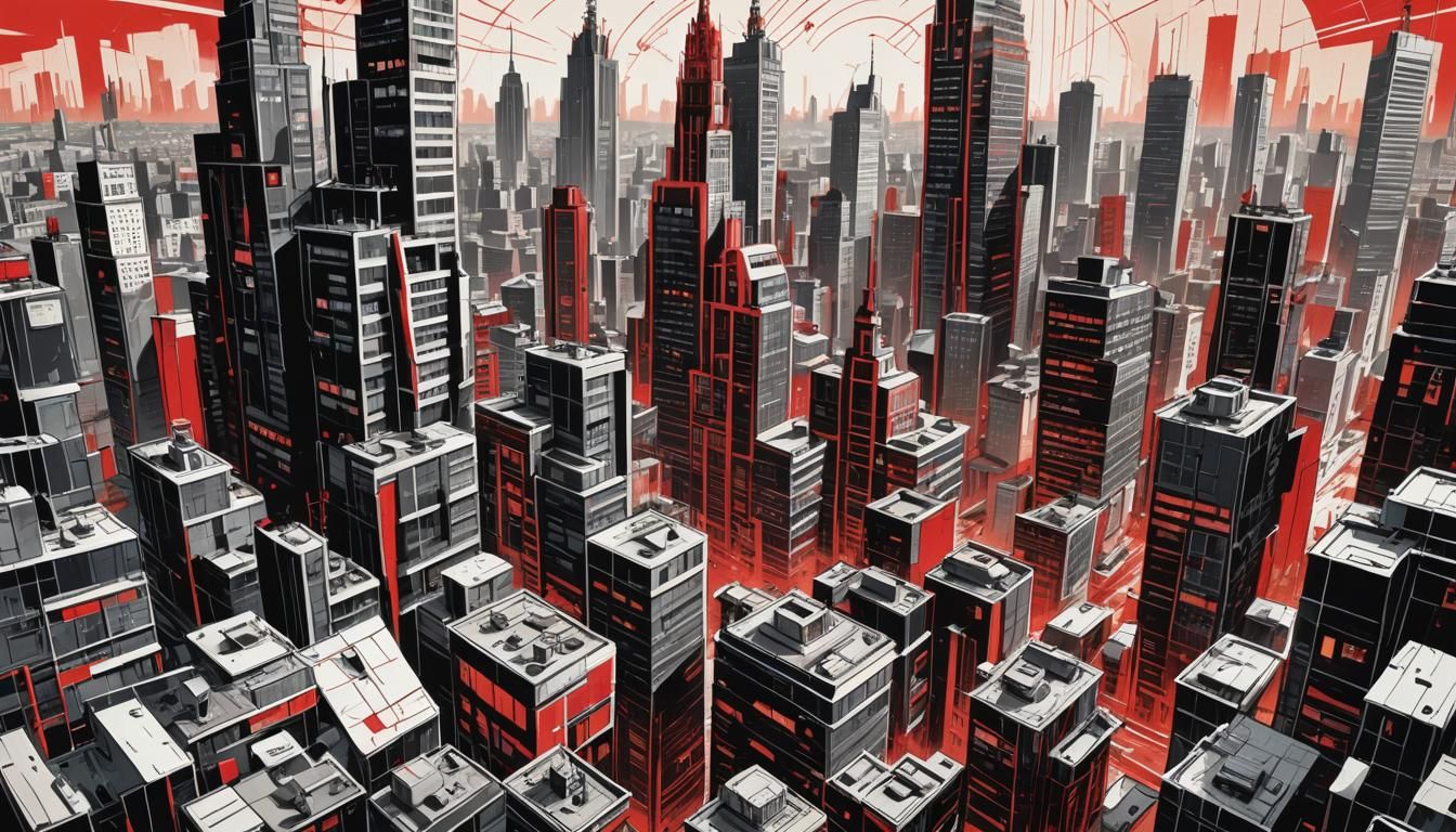 Futuristic Poland Cityscape in Comic Book Style