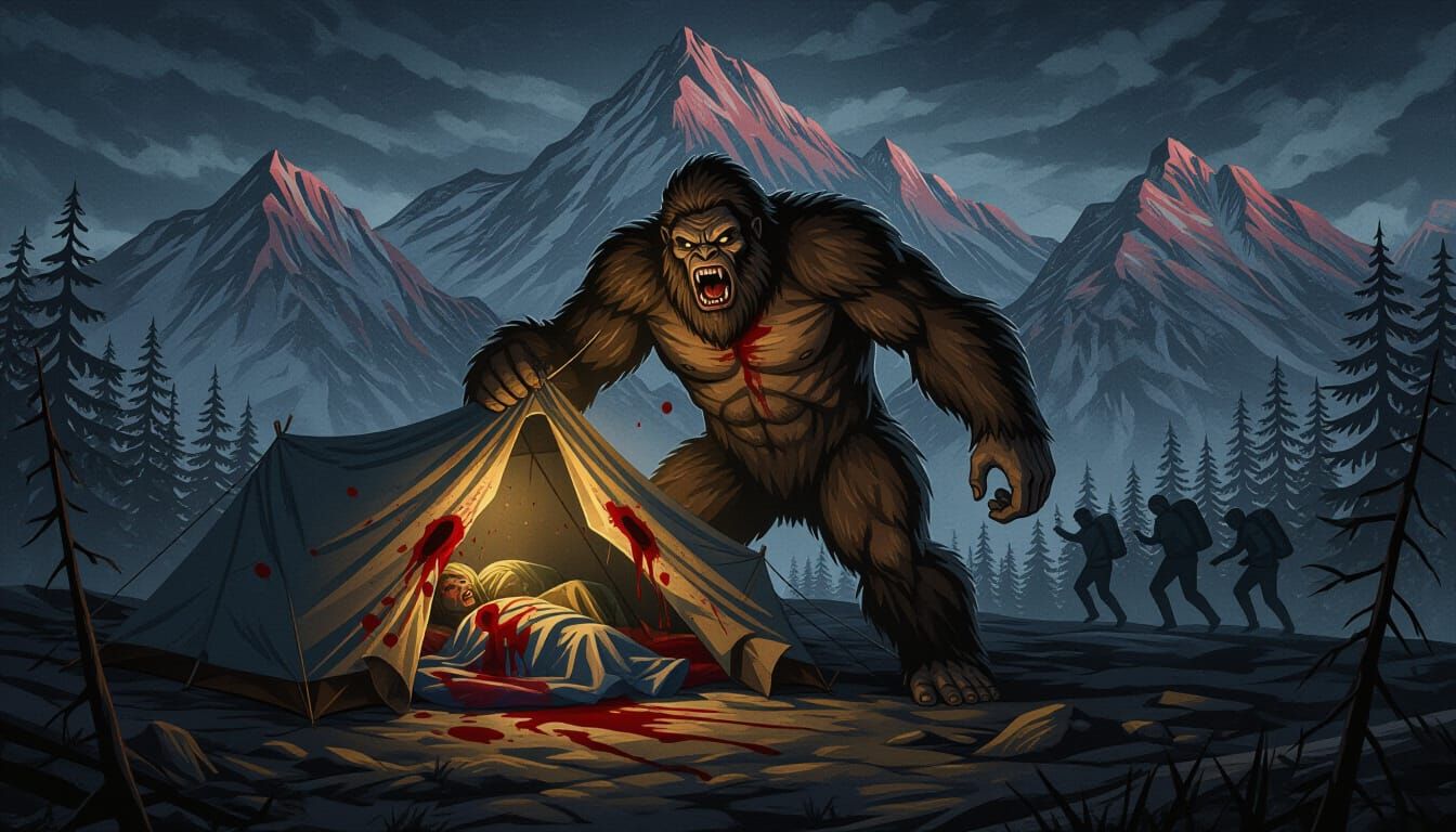 Terrifying Sasquatch Attack on Mountain Peak