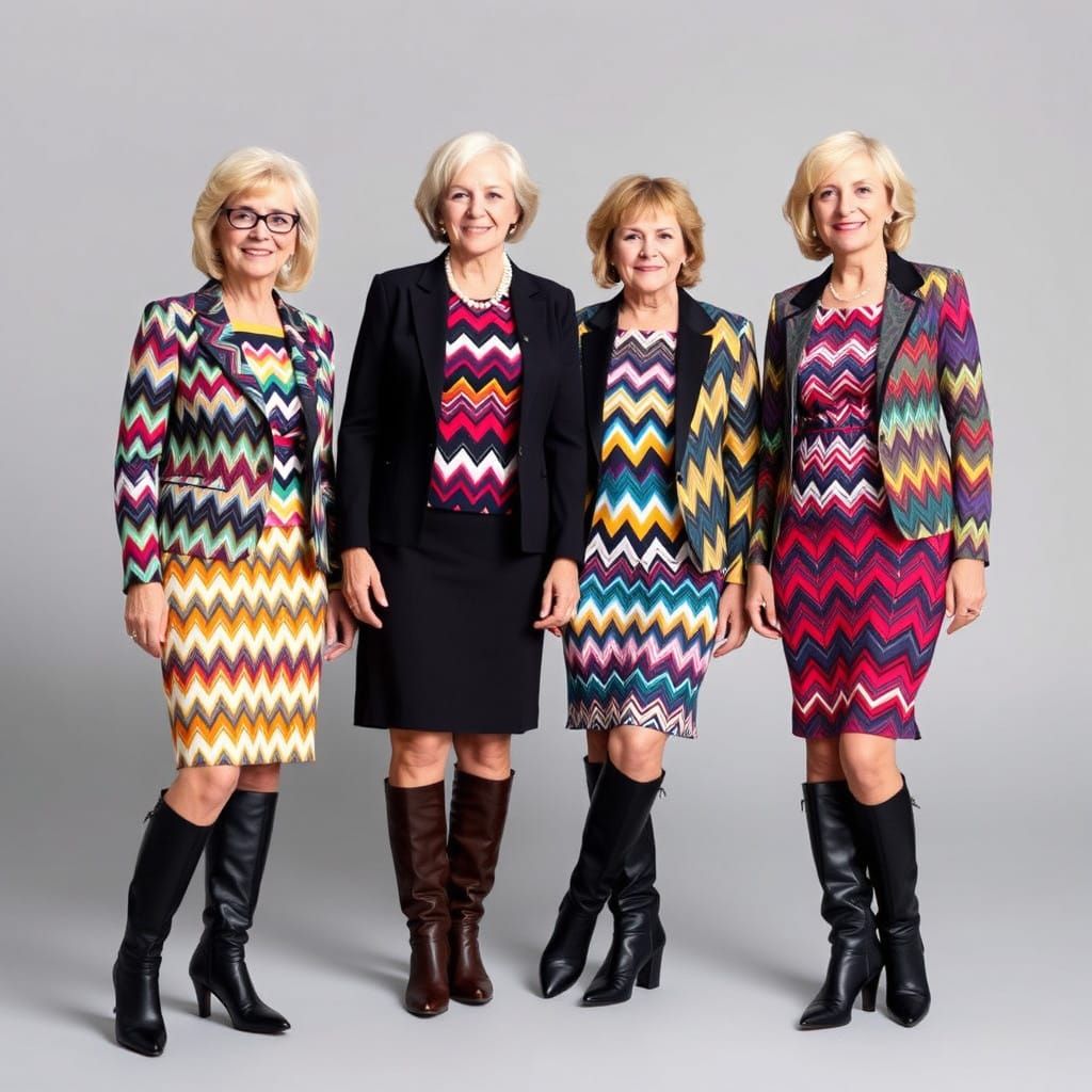 Three Businesswomen Rocking Zigzag Blazers and Dresses