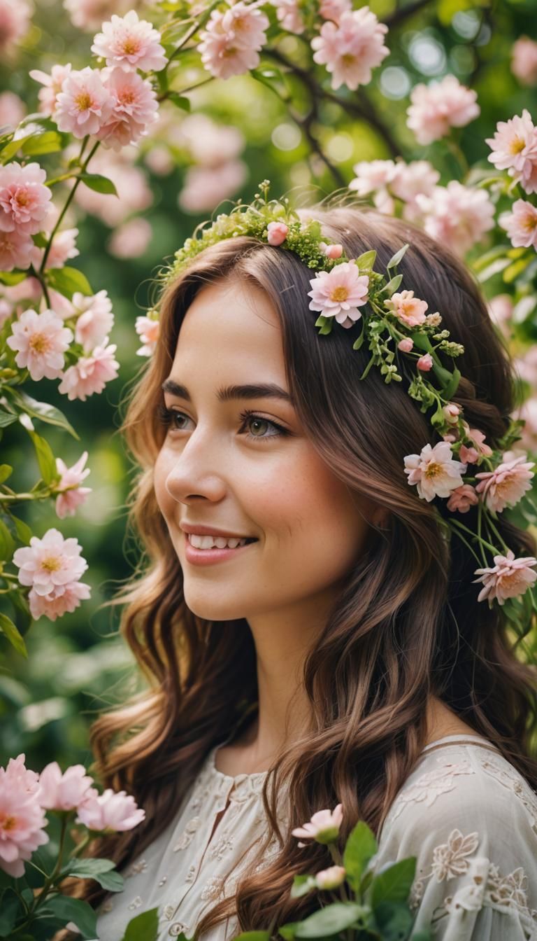 Woman with Flowers: Professional Macro Photography