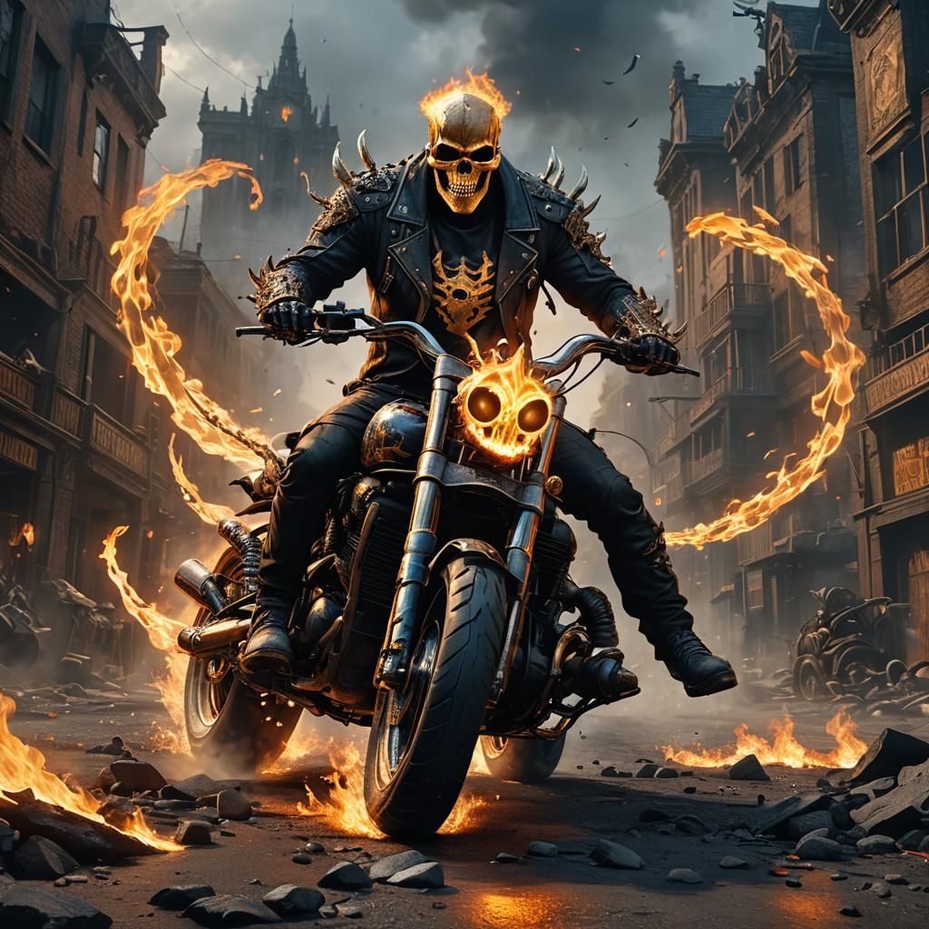 Ghost Rider Fantasy Concept Art in Deep Color