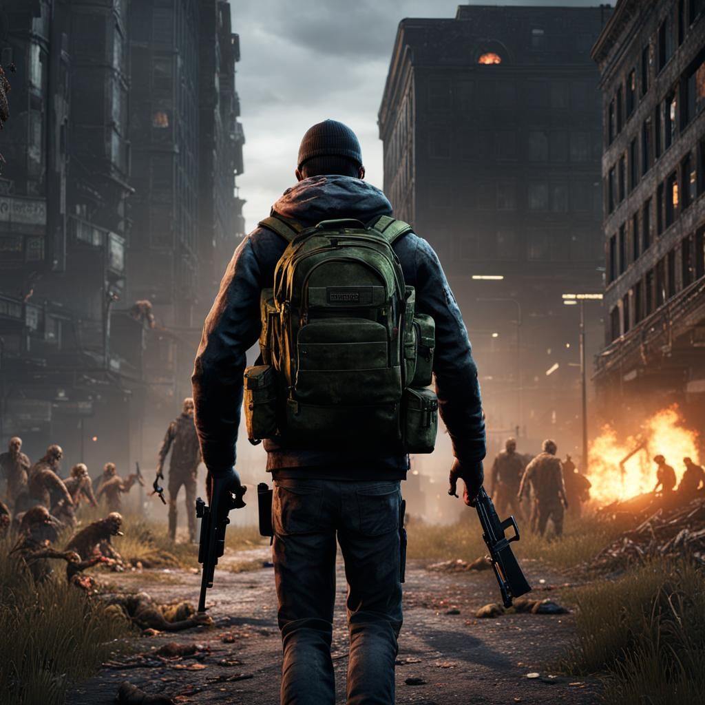 DayZ Survivor in Zombie City: 3D Game Art