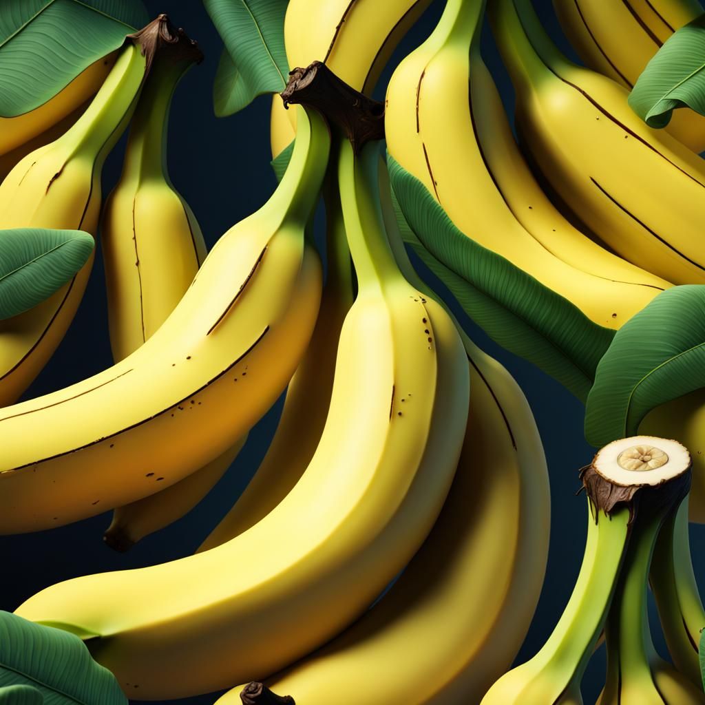 Detailed Matte Painting of Fantastical Bananas