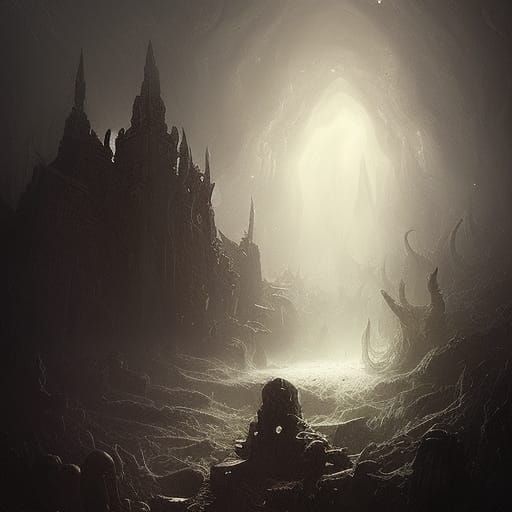 Lovecraftian Dream God in Dark Fantasy Art