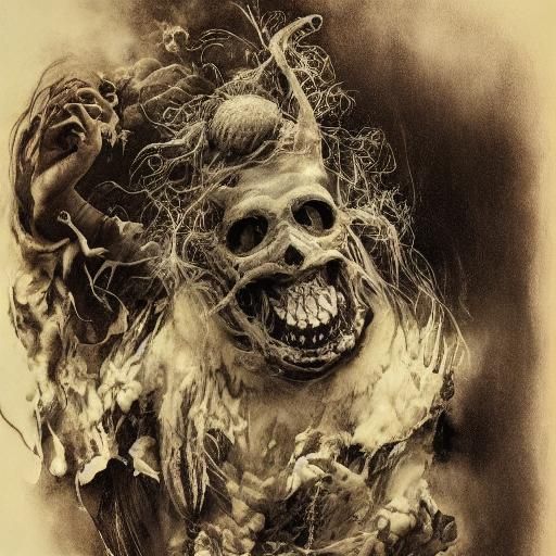 Surreal Yankee Doodle Horror in Mixed Media