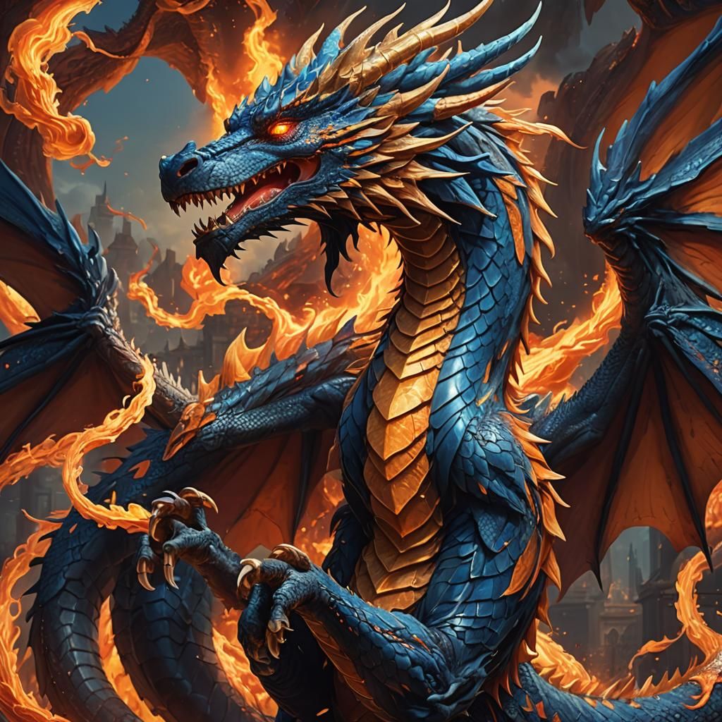 Mythical Dragon Concept Art in Matte Painting Style