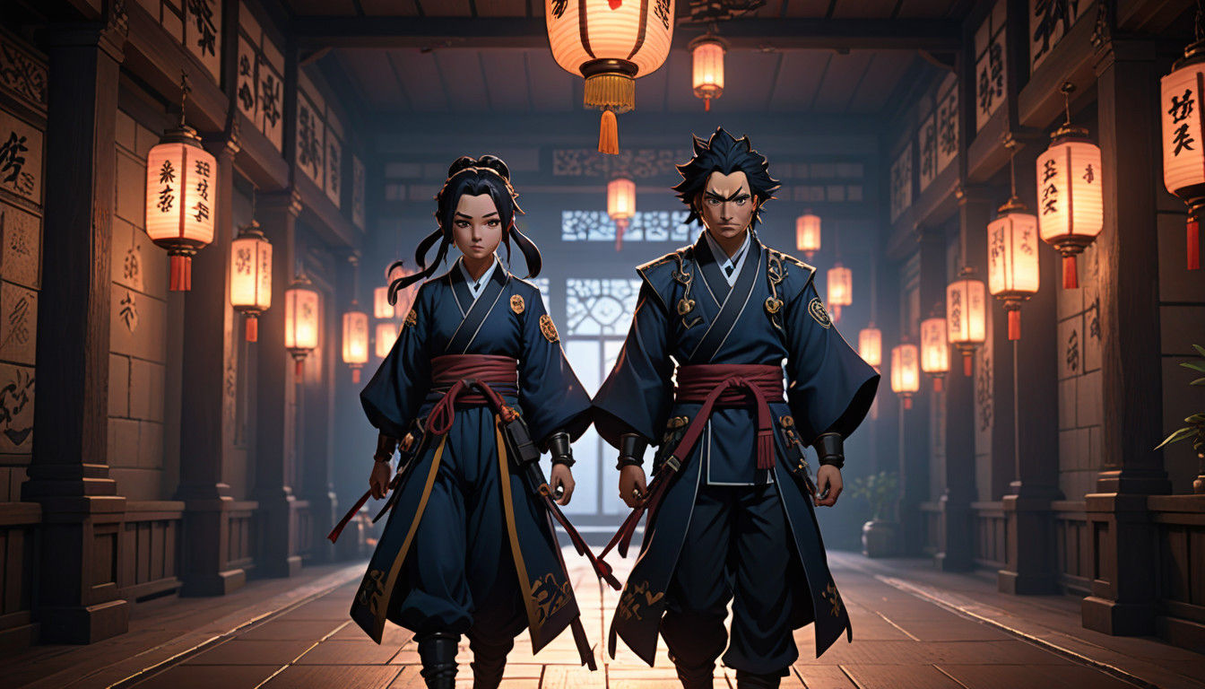 Tanjiro and Nezuko Stand Ready in Haunting Tsuzumi Mansion H...