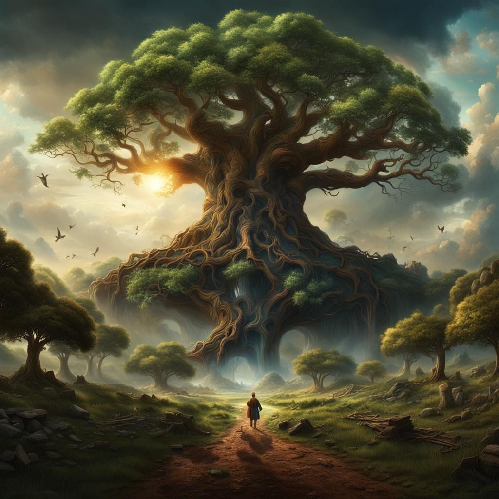 Dramatic Digital Painting of the Tree of Life