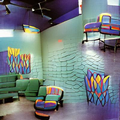 90s Memphis Style Waiting Room Design