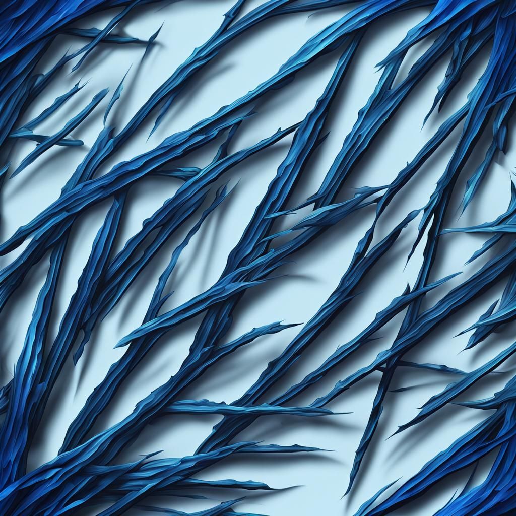 Blue Water Needles in Dark Fantasy Style