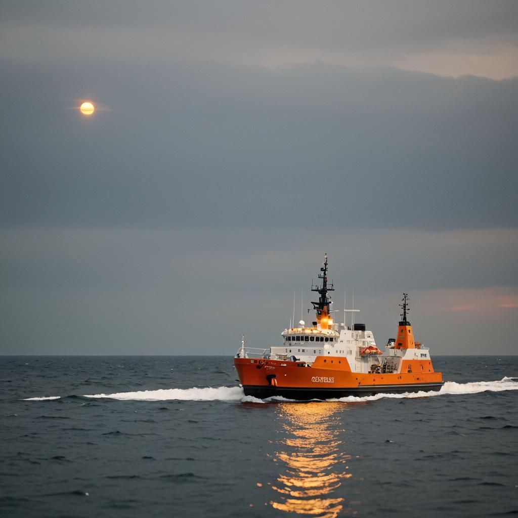 German Sea Rescue Vessel VISURGIUS on North Sea Duty