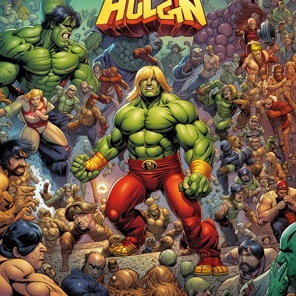 Hulk Hogan Comic Book Art by Brooks and Mumford