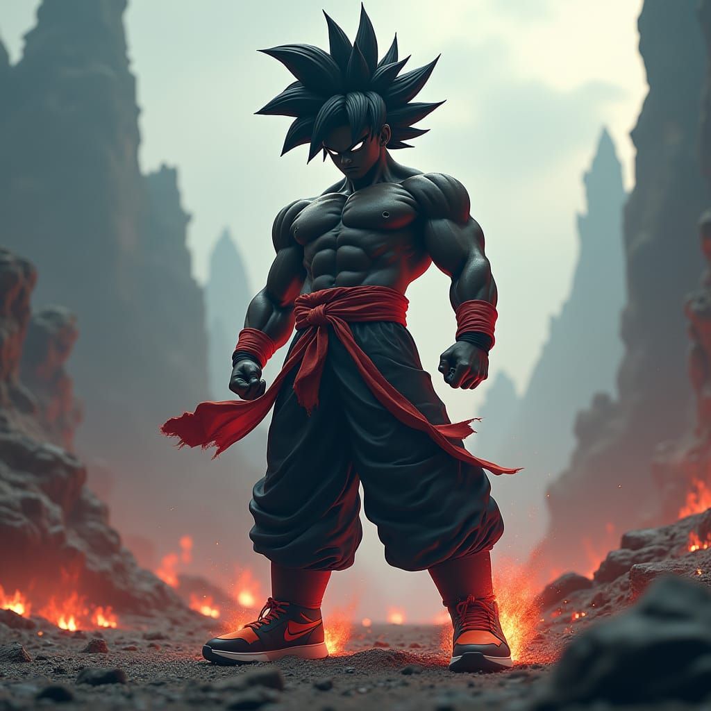 Majestic Dragon Ball Z Warrior in Air Jordans
