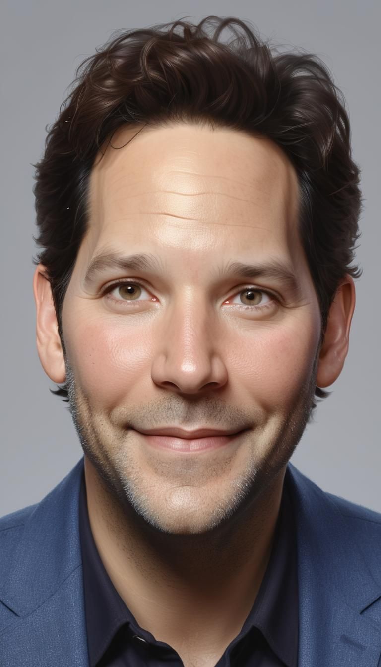 Hyperrealistic Portrait of Paul Rudd in Digital Art