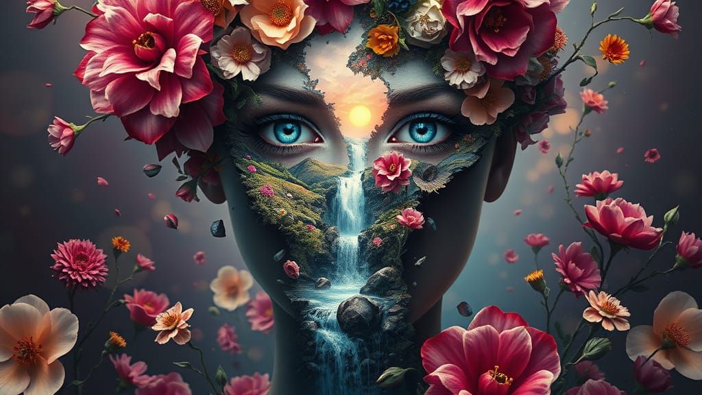 Surreal Floral Portrait Reveals Vivid World