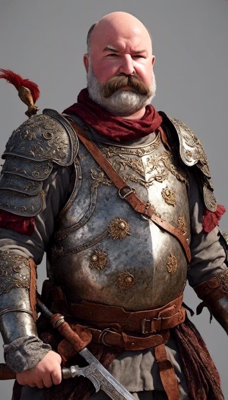 Fantastical Medieval Knight in Armor Portrait